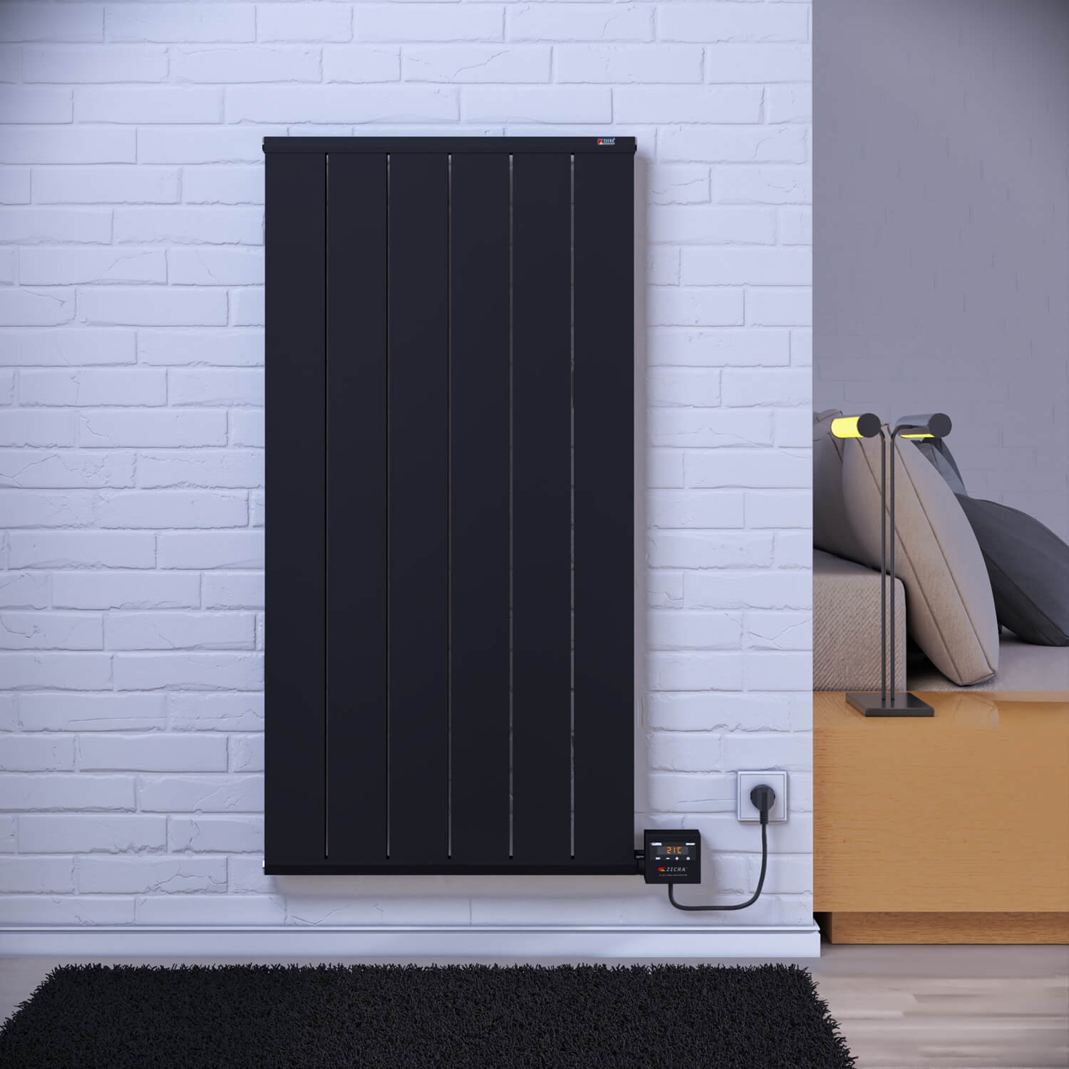 ELEKTRİKLİ RADYATÖR SIRIUS DİKEY MAT SİYAH