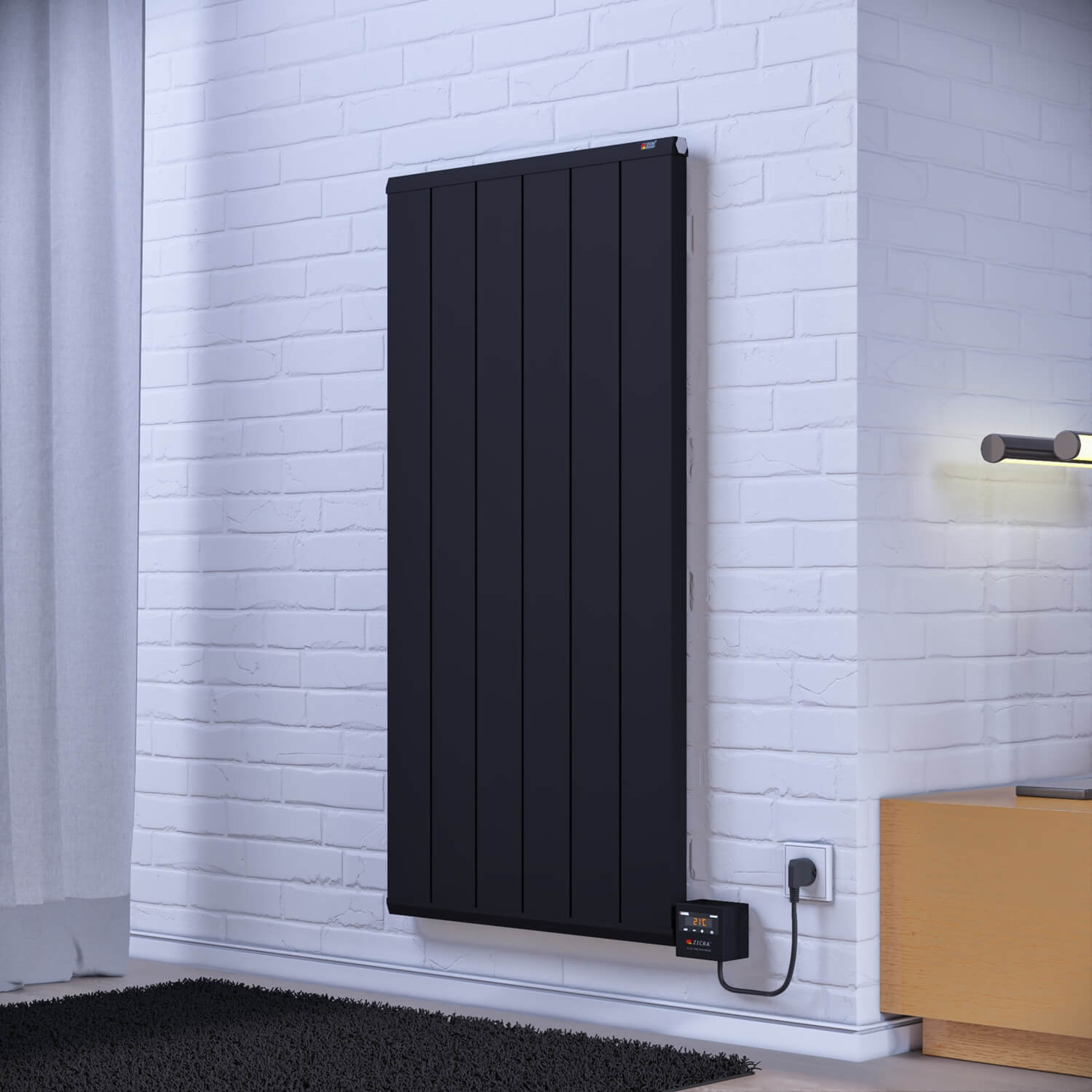 ELEKTRİKLİ RADYATÖR SIRIUS DİKEY MAT SİYAH